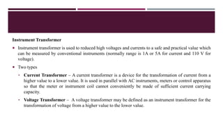 Inspection and Testing of various electrical equipment | PPTX