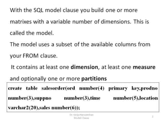 Part 1 sql model clause