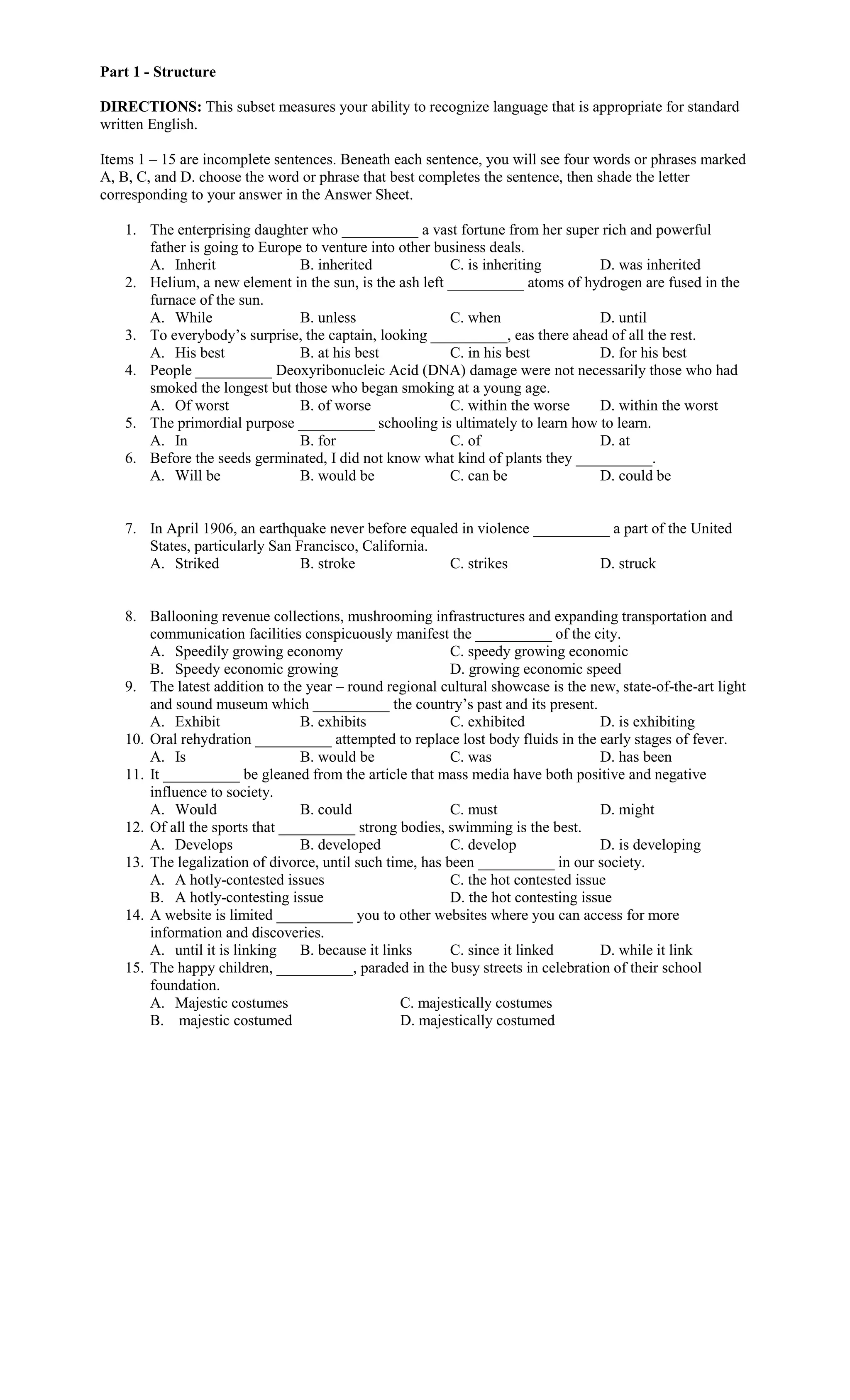 English Proficiency Test 2017 Pdf English Proficiency Test 2017 Pdf