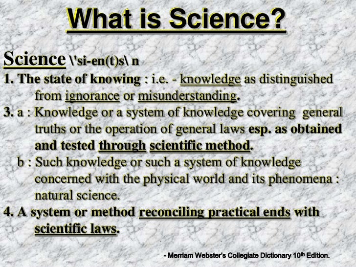 Part 1: What is Science?