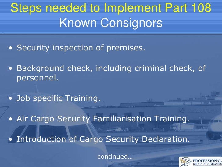 The Essential Part 108 Air Cargo Security Guide July 2012