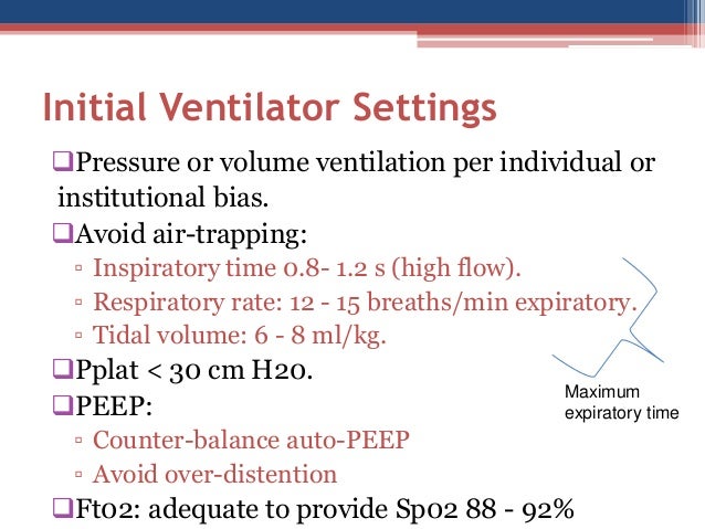 ventilator settings