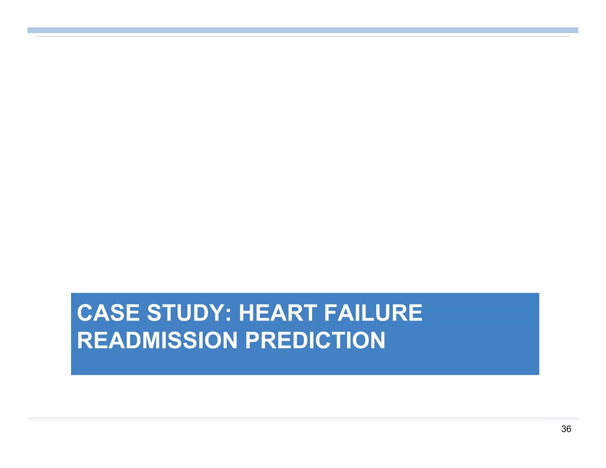 36
CASE STUDY: HEART FAILURE
READMISSION PREDICTION
 