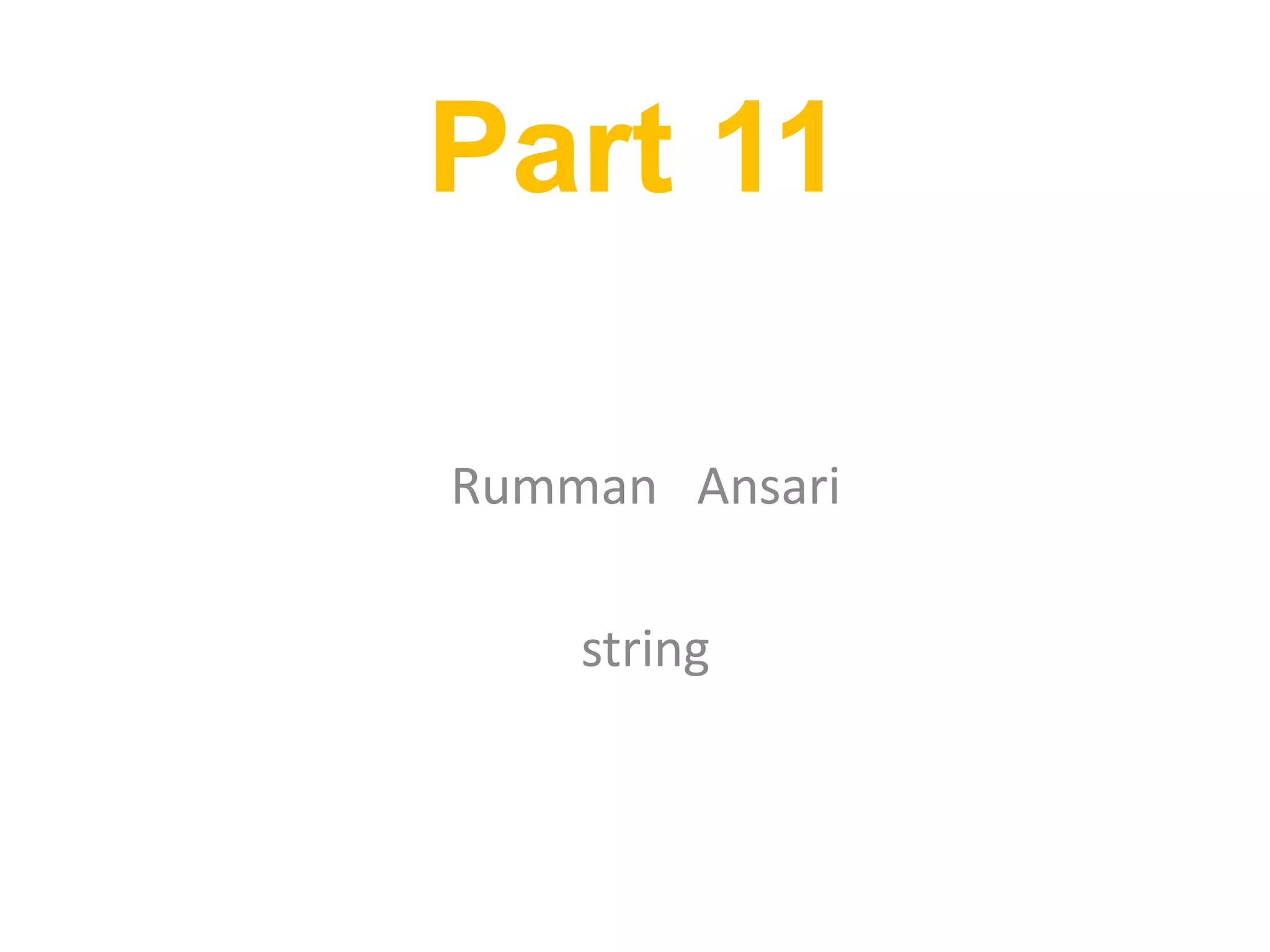 Part 11 Rumman Ansari string 