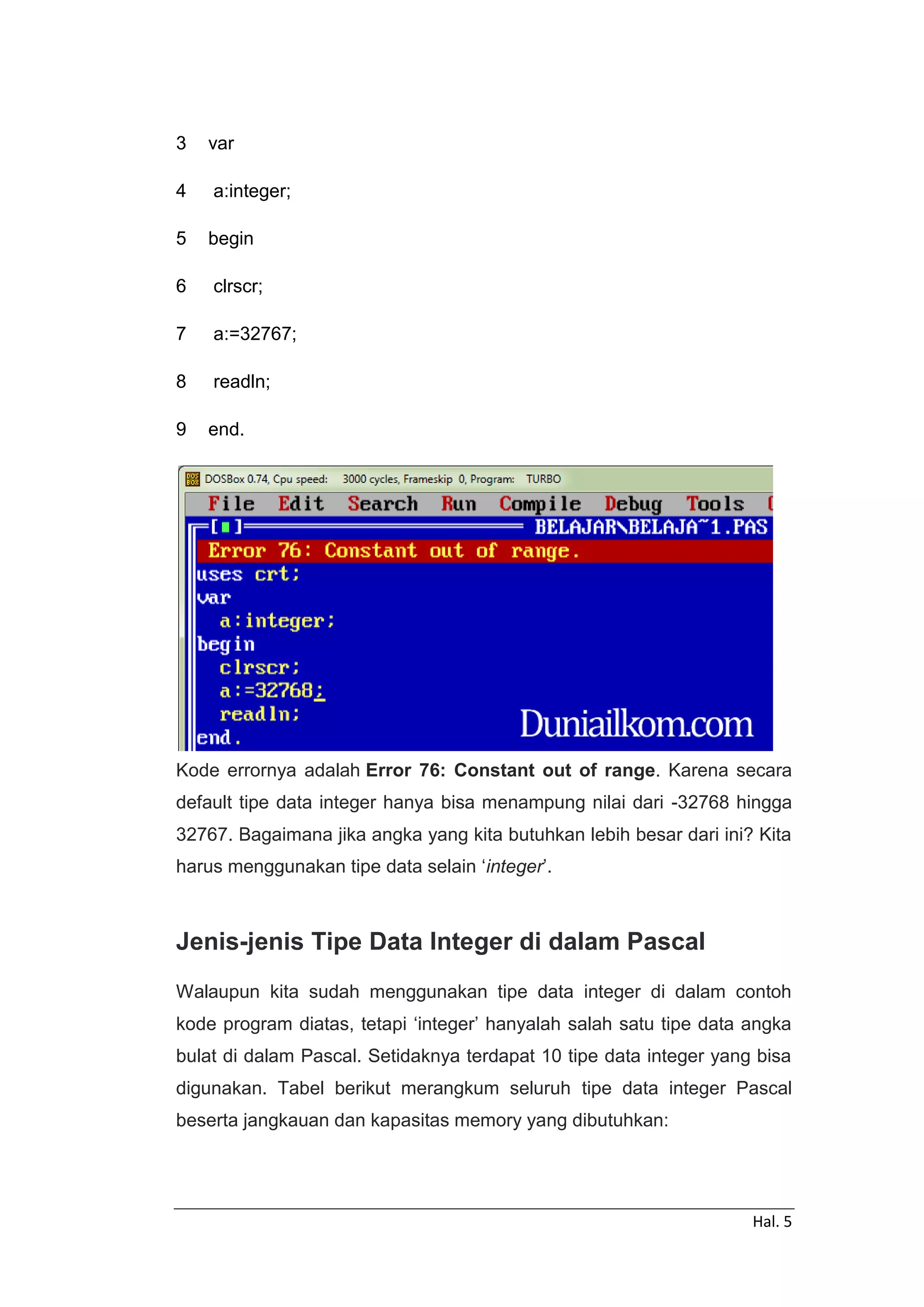 Part 12 penggunaan tipe data integer pdf