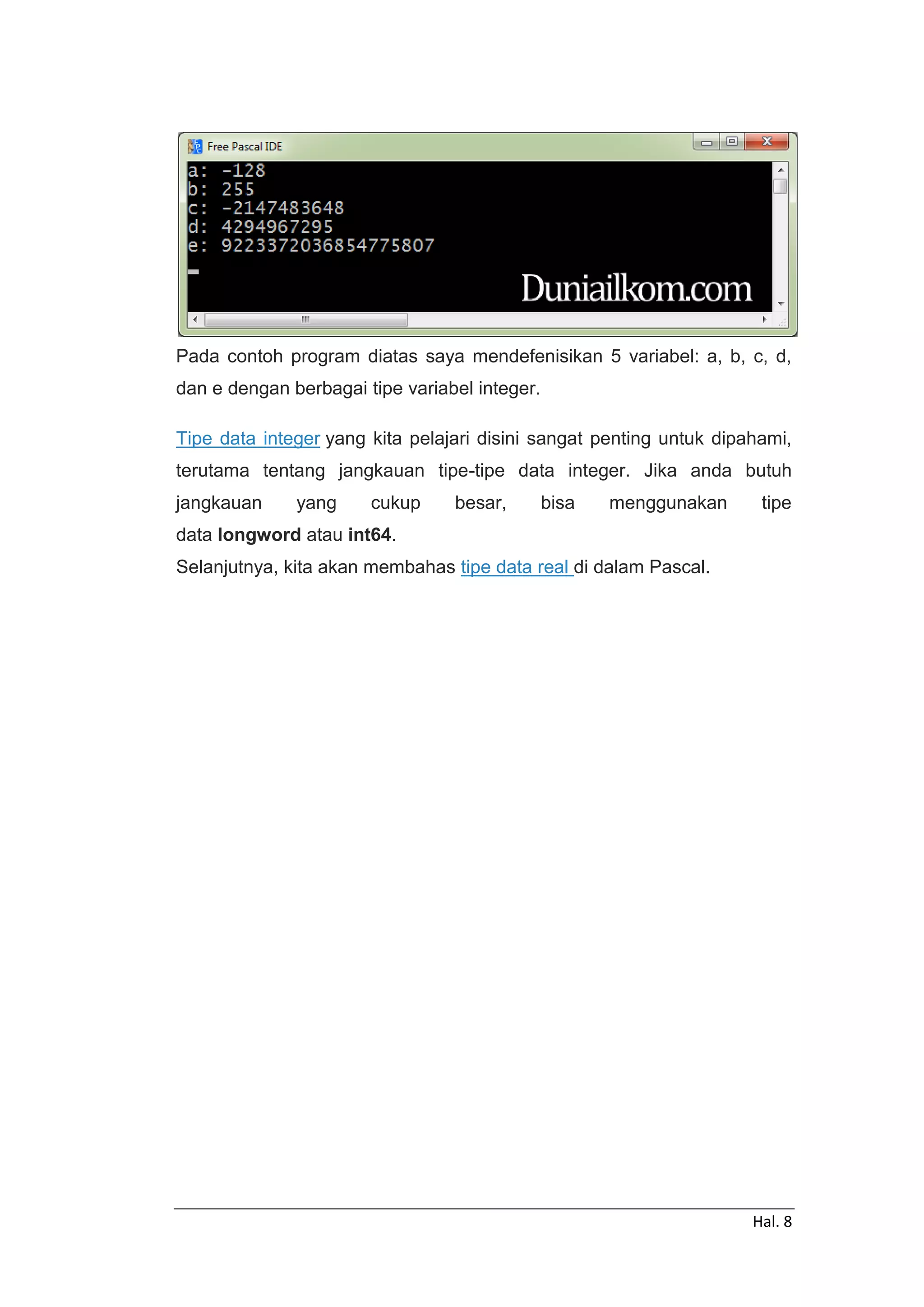 Part 12 penggunaan tipe data integer pdf