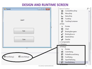 Dr.GIRIJA NARASIMHAN 3
DESIGN AND RUNTIME SCREEN
 
