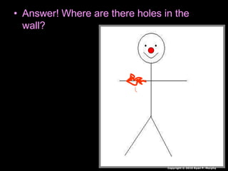 • Answer! Where are there holes in the
wall?
Copyright © 2010 Ryan P. Murphy
 