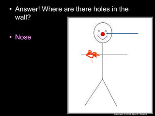 • Answer! Where are there holes in the
wall?
• Nose
Copyright © 2010 Ryan P. Murphy
 
