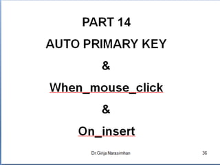 Part 14 auto primary key