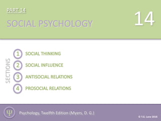 PART 14
SOCIAL PSYCHOLOGY
SECTIONS
Ѱ
14
Psychology, Twelfth Edition (Myers, D. G.)
© T.G. Lane 2018
 