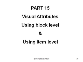 Part 15 visual attributes