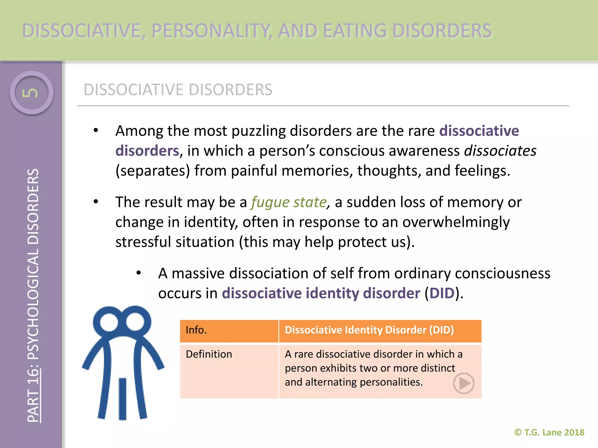 Dissociate Def Part 16 (Psychological Disorders) | PPTX