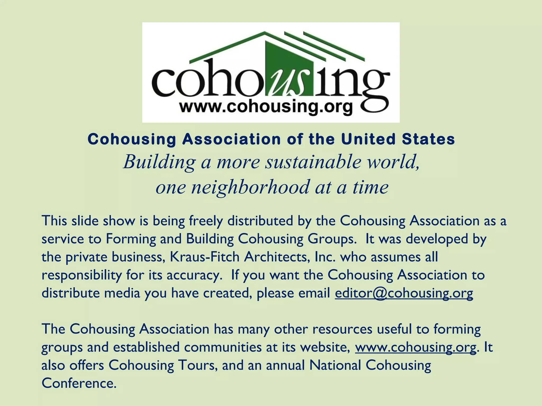 What is Cohousing - 2014 | PPS