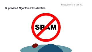 Introduction to AI with ML
Supervised Algorithm-Classification
SPAM
 