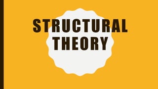 STRUCTURAL
THEORY
 