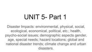 disaster management notes on disaster impacts | PPT