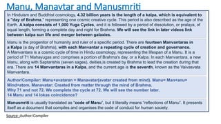 Human Compiler Part 1E Time - Manu,Manavantar and Manusmriti.pptx