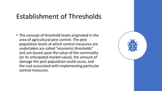 Establishment of Thresholds
• Although the cost of potential control measures in an urban
setting can be determined, it is...