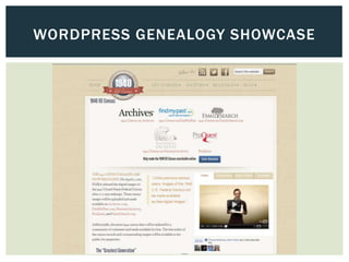 WORDPRESS GENEALOGY SHOWCASE
 