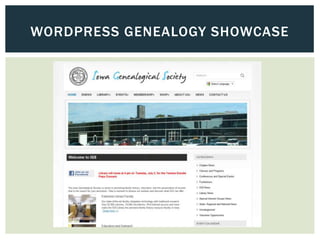 WORDPRESS GENEALOGY SHOWCASE
 