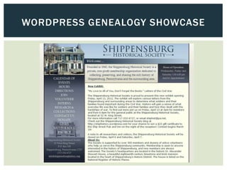 WORDPRESS GENEALOGY SHOWCASE
 