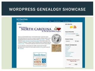 WORDPRESS GENEALOGY SHOWCASE
 