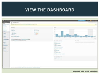 VIEW THE DASHBOARD




                 Reminder: Back to Live Dashboard
 