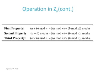 September 9, 2024
Operation in Zn(cont.)
 