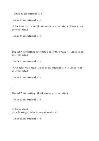 External Reference Text PART 1 THE Social Media assignment - 25 pointsComplete the .docx