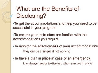 Part 1 to disclose or not to disclose | PPTX