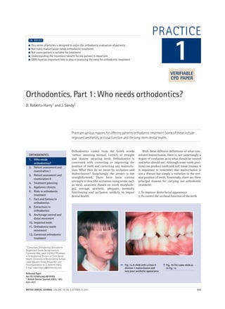 Part 1 who needs orthodontics | PDF