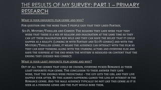 WHAT IS YOUR FAVOURITE FILM GENRE AND WHY?
WHAT IS YOUR LEAST FAVOURITE FILM GENRE AND WHY?
 