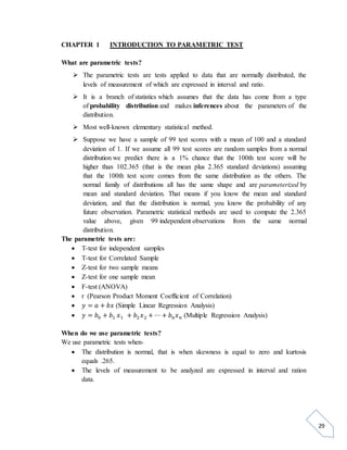 Parametric Statistics | DOCX
