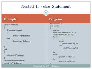Selection & Making Decisions in c | PDF