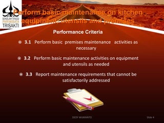 Part 2 clean and maintain kitchen equipment and utensils | PPTX