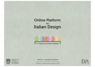 Online Platform for Italian Design
