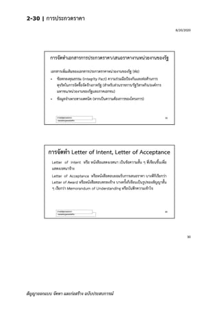 2-30 | การประกวดราคา
สัญญาออกแบบ จัดหา และก่อสร้าง ฉบับประสบการณ์
 