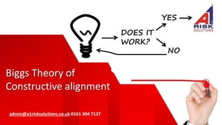 Biggs Theory of
Constructive alignment
admin@a1risksolutions.co.uk 0161 304 7137
 