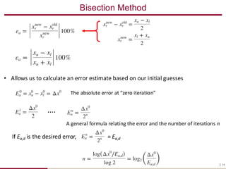 Numerical Methods for Finding Roots of Equations: Bisection and False ...