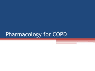 Pharmacology for COPD
 