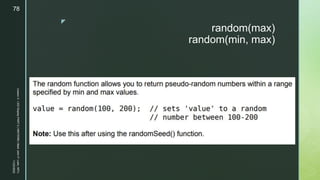 z
random(max)
random(min, max)
11/23/2022
Lesson
3
-
LED
Display
PART
2
|
MIDTERM
|
Mark
John
P.
Lado,
MITc
78
 