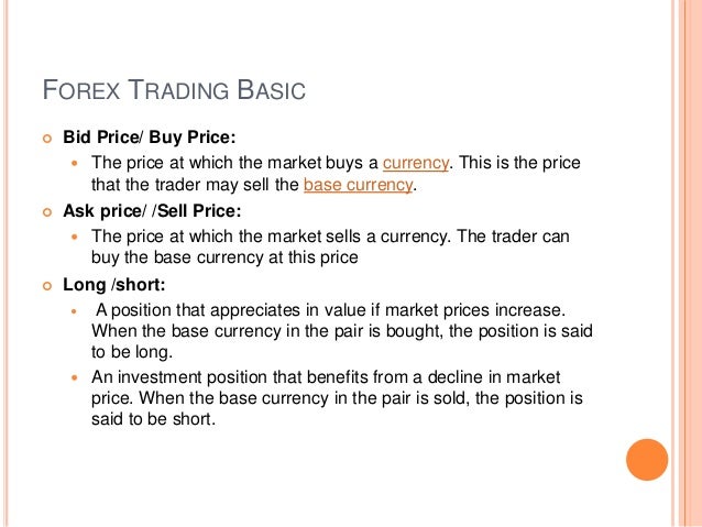 Forex trading terminology