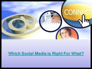 Which Social Media is Right For What?

 