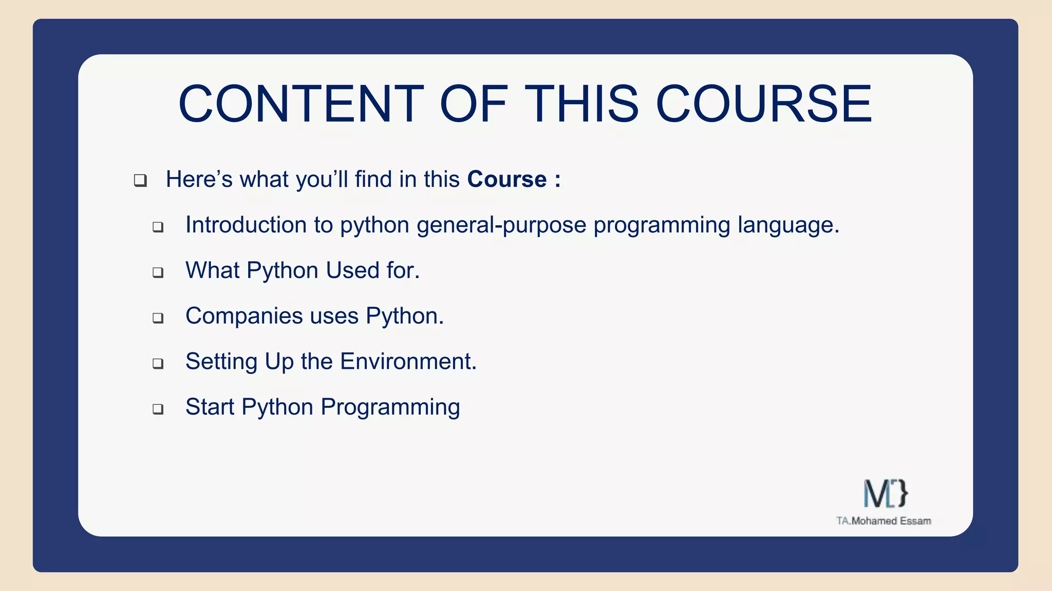 Intro to python | PPT