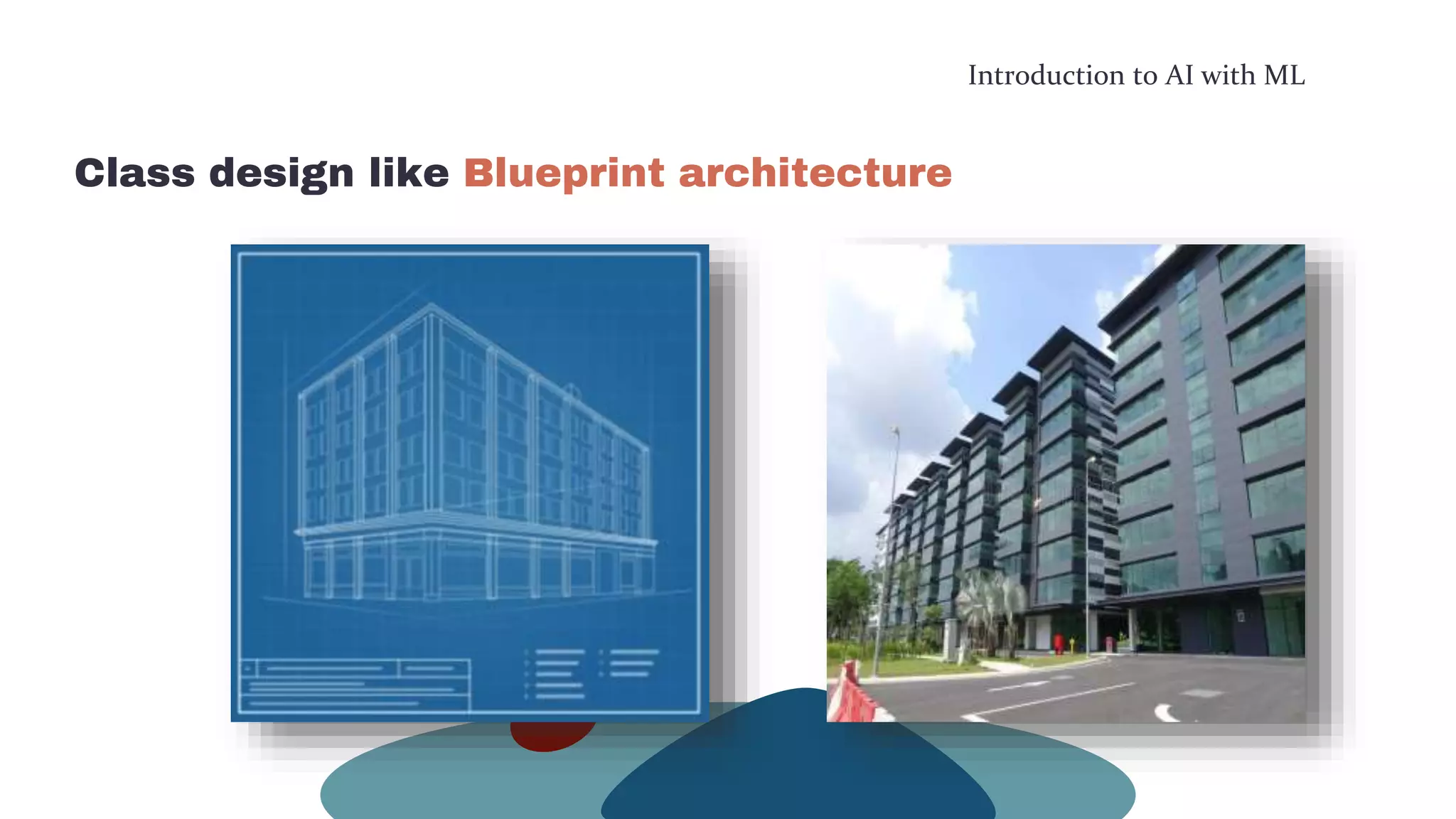 Introduction to AI with ML
Class design like Blueprint architecture
 