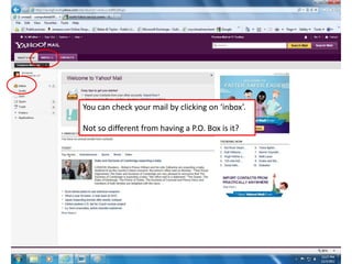 You can check your mail by clicking on ‘inbox’.

Not so different from having a P.O. Box is it?
 