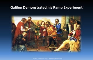 © ABCC Australia 2015 www.new-physics.com
Galileo Demonstrated his Ramp Experiment
 