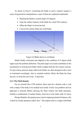 Horizontal axis wind turbine blade- 1way FSI analysis | PDF