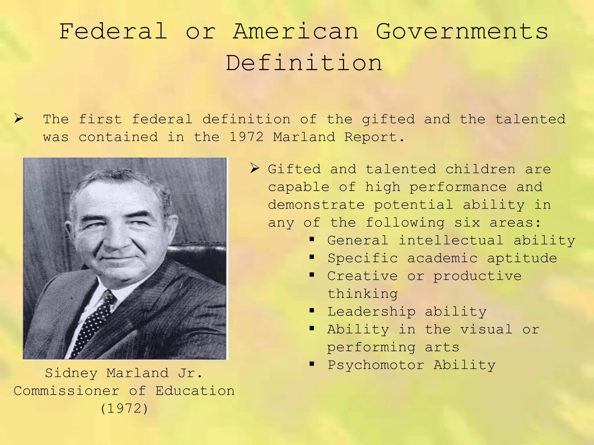 Definitions of Gifted and Talented PPT